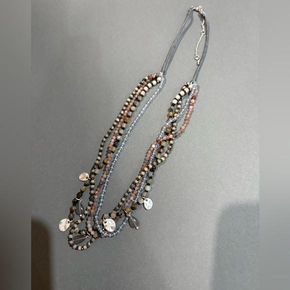 J. Jill Jewelry - J. Jill Pink, Black, and Silver Beaded Necklace